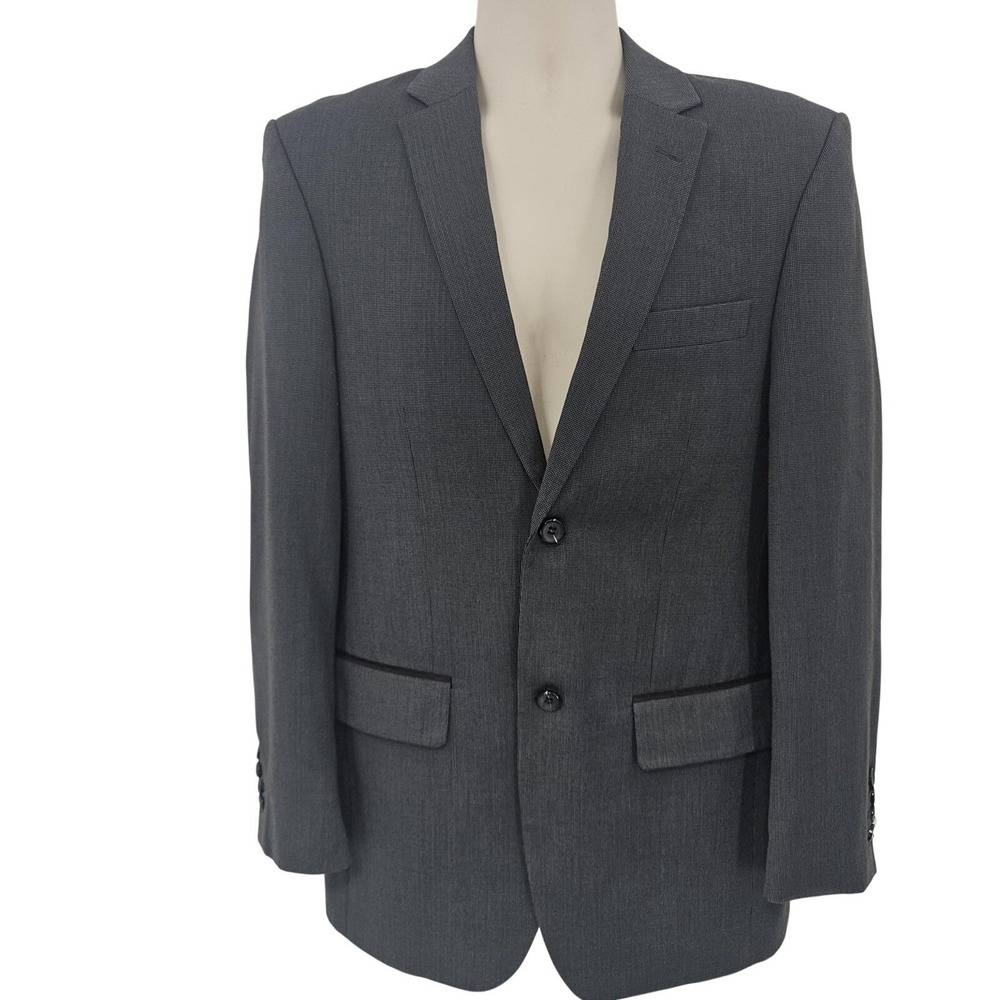 Angelo Rossi Blazer Mens‎ 36R Charcoal MicroTech Stretch Two Button Suit Jacket